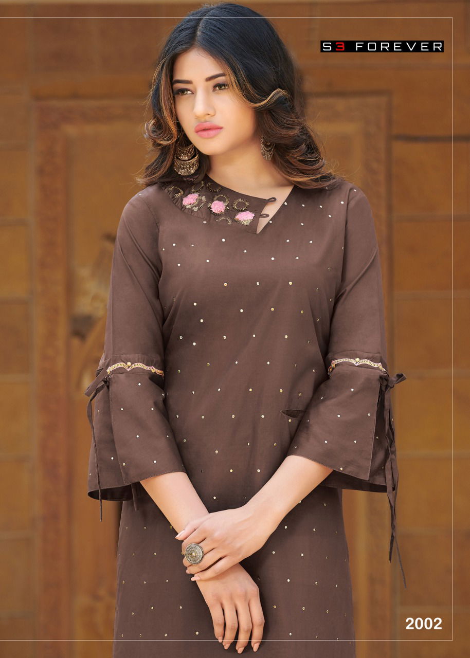 S3 Forever Croma Silk Designer Kurti Wholesale Price In Surat